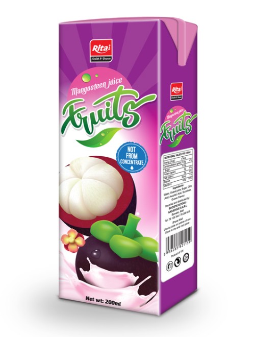 200ml Mangosteen juice fruits tetra pak